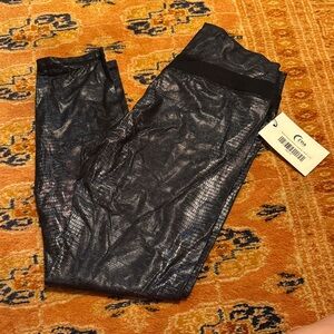 ZYIA Shiny Black Leggings NWT